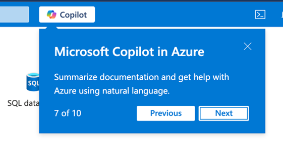 Microsoft Copilot integration in Azure portal